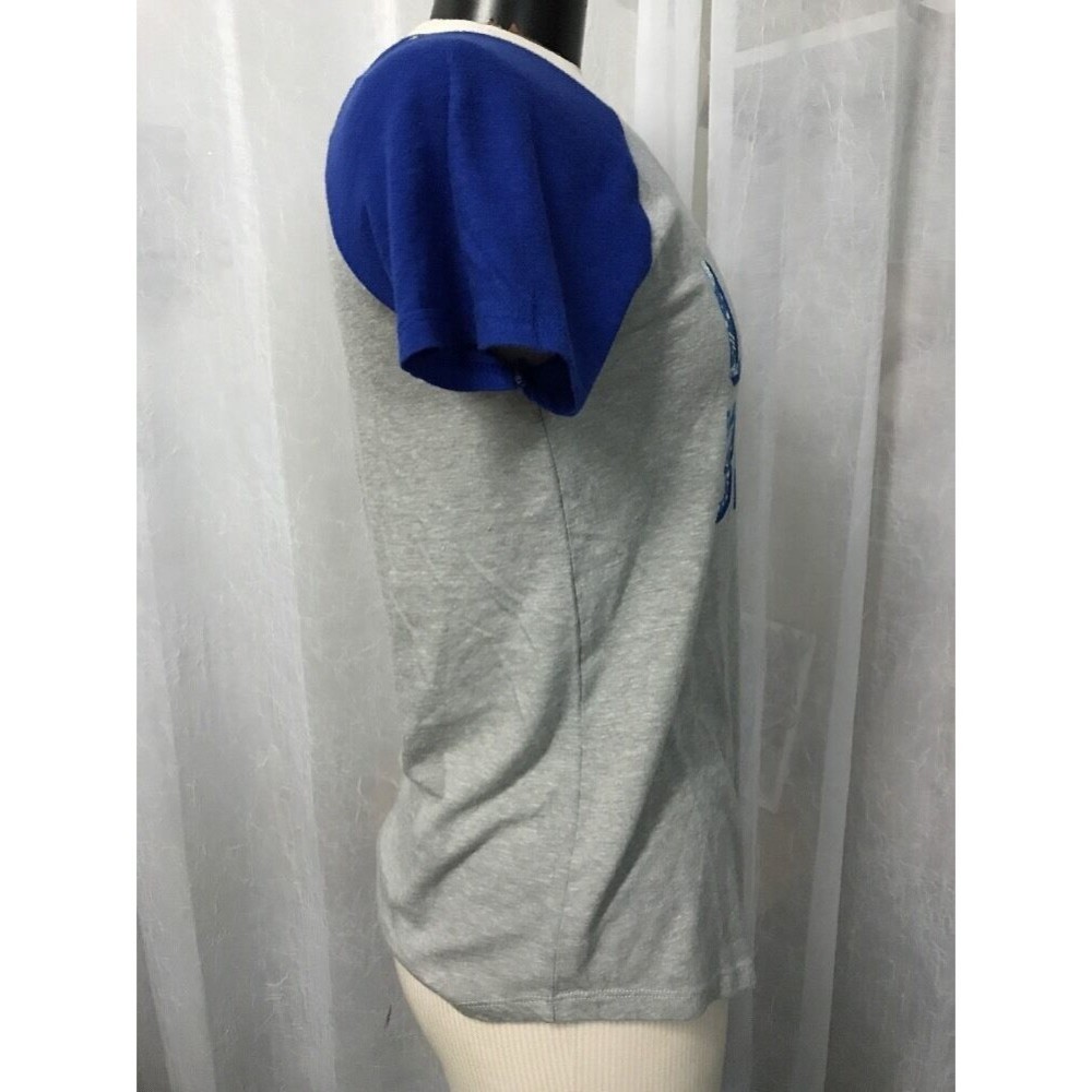 Lucky Brand T-Shirt Gray Blue Sleeves Trendy T-Shirt Size Small NWT - Picture 4 of 8